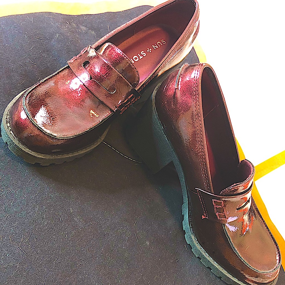 Sun and Stone burgundy chunky loafers